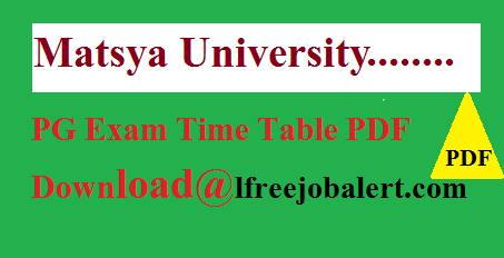 Matsya University Mcom Final Year Time Table 2021 Download