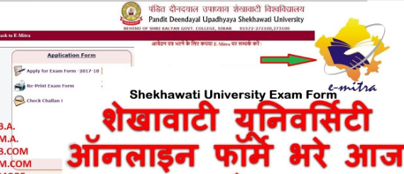 Shekhawati University BA 3rd Year Exam Form 2021