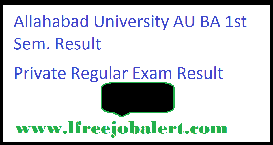 Allahabad University Result BA 1st Year
