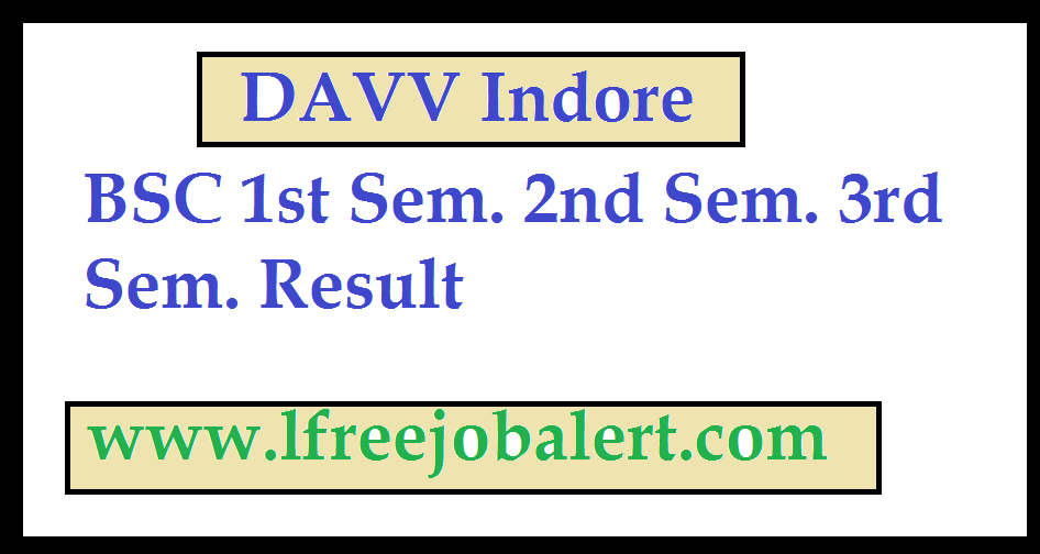 DAVV Bsc Result 1st 2nd 3rd Year