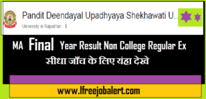 Shekhawati University MA Final Year Result