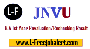 jnvu.co.in BA 1st Year Revaluation Result