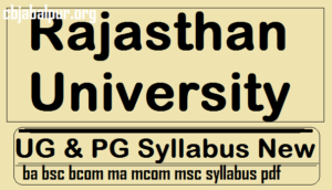 Rajasthan University Syllabus Pdf