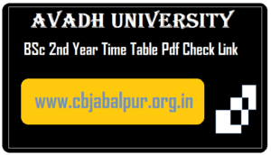 Avadh University BSC 2nd Year Time Table