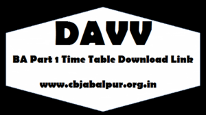 DAVV BA Part 1 Time Table