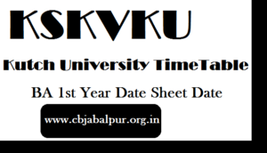 Kuch University BA 1st Year Time Table