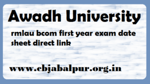 RMLAU bsc 1st year time table