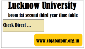 Lucknow University BCOM Time Table
