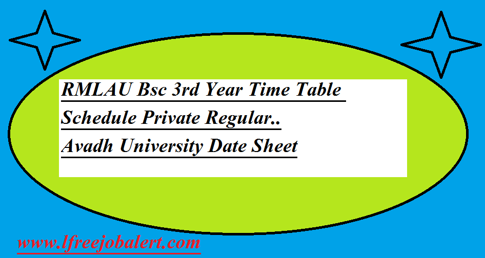 Awadh University Bsc 3rd Year Time Table