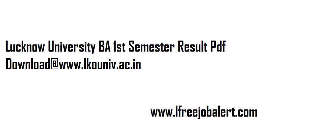 Lucknow University BA 1st Year Result