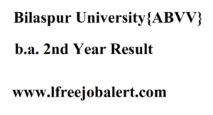 Bilaspur University ba 2nd Year Result
