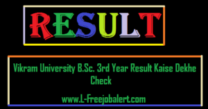 Vikram University Result bsc 3rd Year