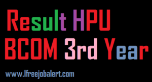 HPU bcom 3rd Year Result