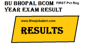 bcom 1st Year result bu bhopal