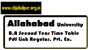 Allahabad University Time Table BA 2nd Year
