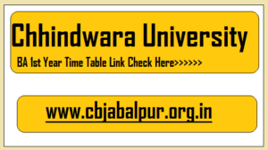 Chhindwara University BA 1st Year Time Table