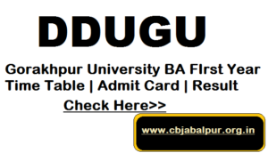 DDU Gorakhpur BA 1st Year Time Table Pdf