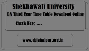 BA 3rd Year Time Table Shekhawati University