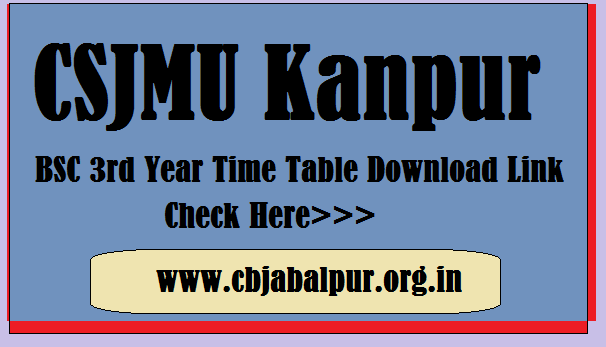 CSJMU BSC Third Year Time Table