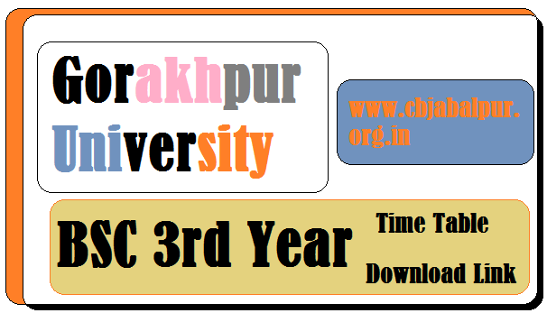 Gorakhpur University BSC Third Year Time Table