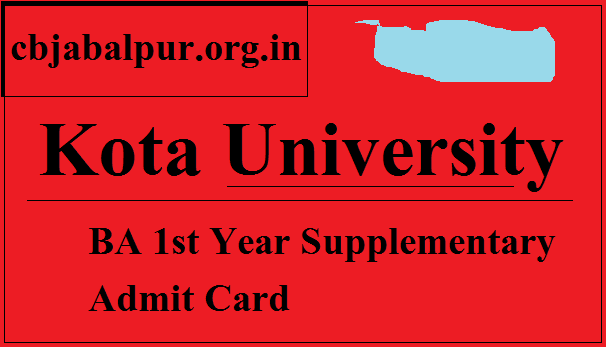 Kota University BA 1st Year Admit Card