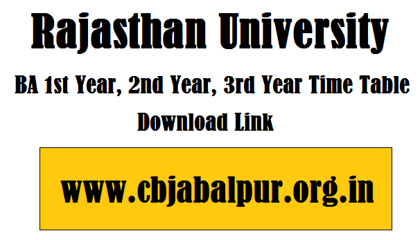 Rajasthan University BA Time Table Pdf