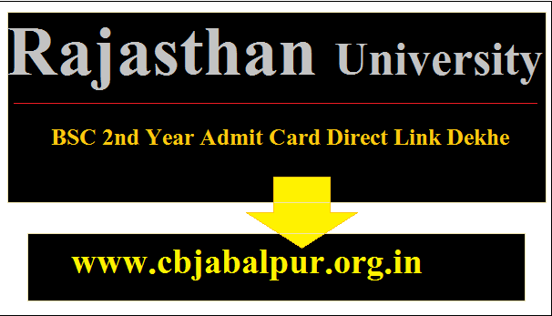 Rajasthan University BSC 2nd Year Admit Card